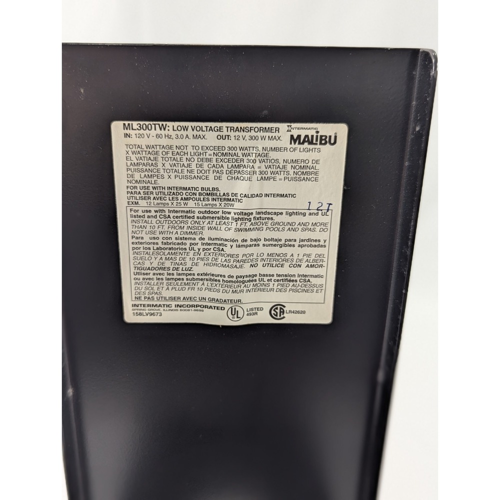 MALIBU Intermatic ML300TW Low Volt Transformer‎ Landscape Lighting Timer- Tested - Picture 2 of 6